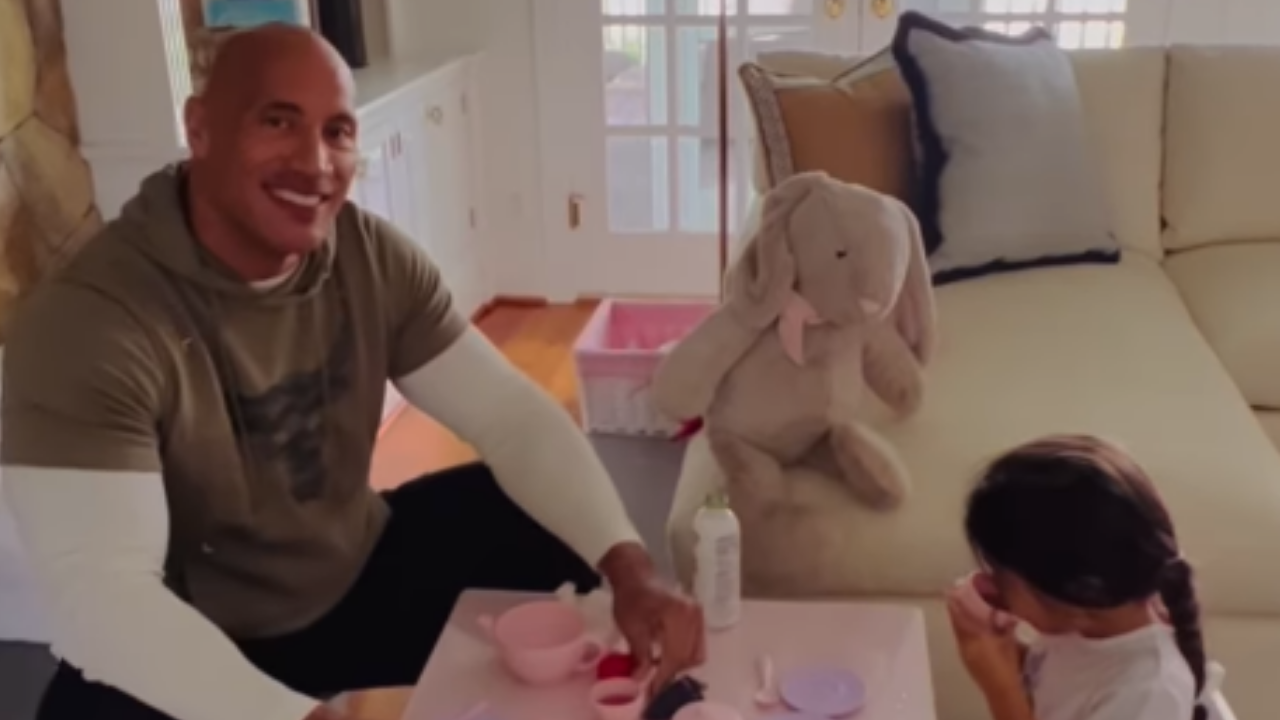 Dwayne Johnson with daughter