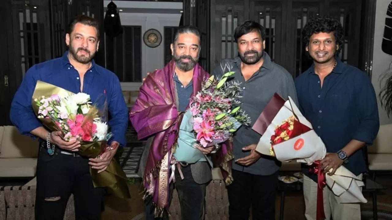 Chiranjeevi hosts intimate dinner for Kamal Haasan and 'dearest' Salman Khan to celebrate Vikram's success - PICS