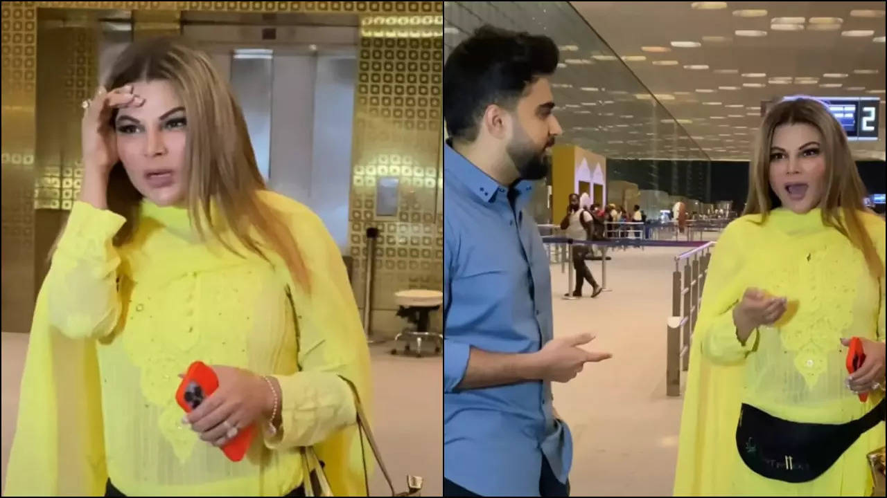 Rakhi Sawant says sorry to boyfriend Adil at airport