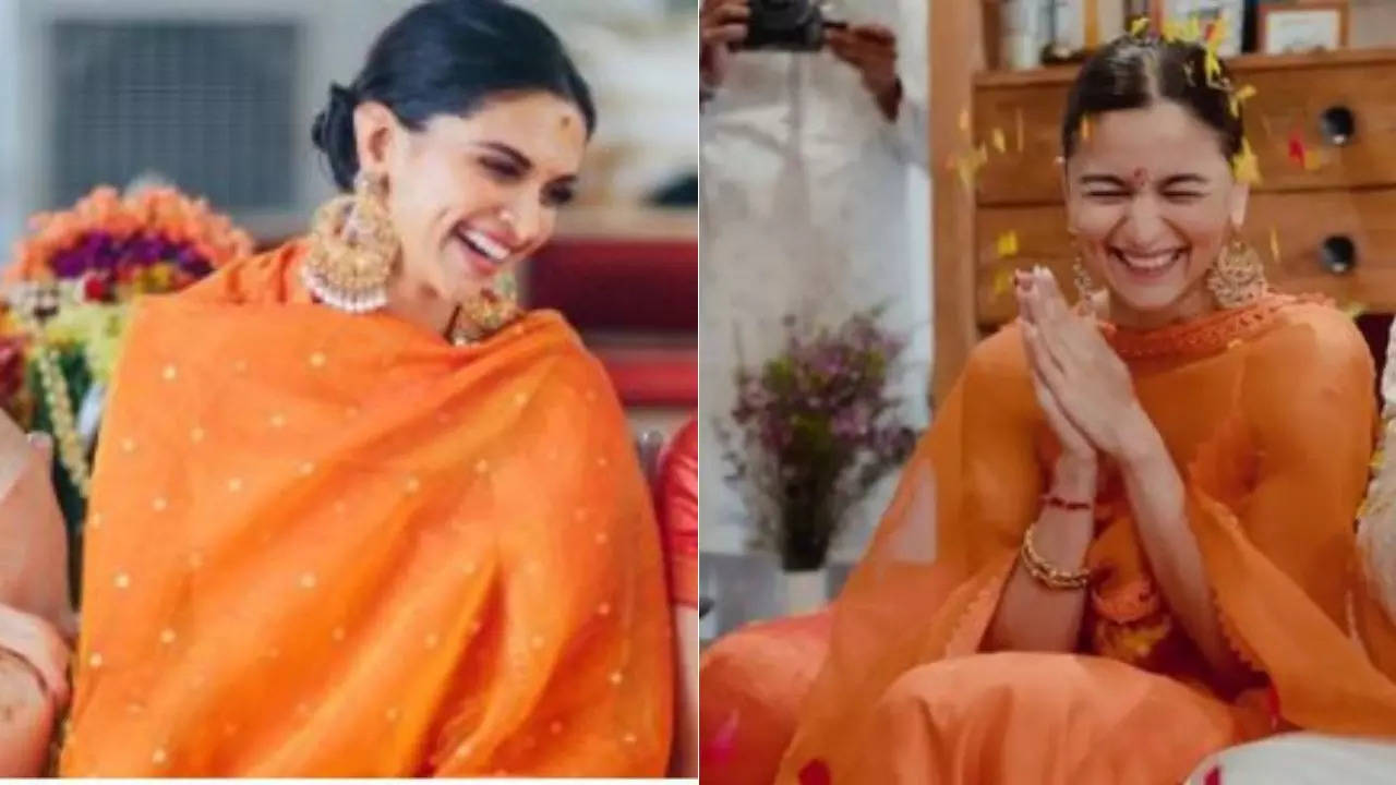 Alia Bhatt looks like a spitting image of Deepika Padukone in orange in ...