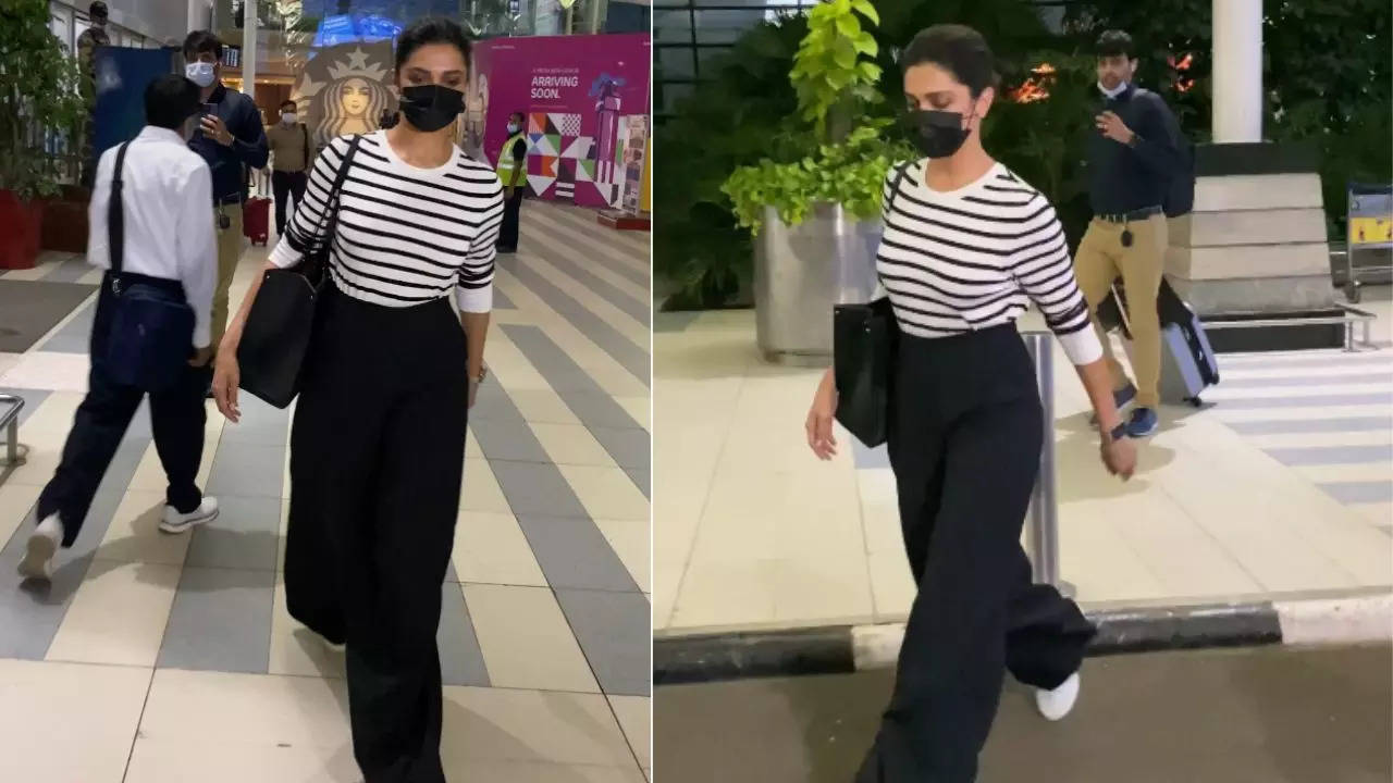 Deepika Padukone once again nails the chic and casual airport look