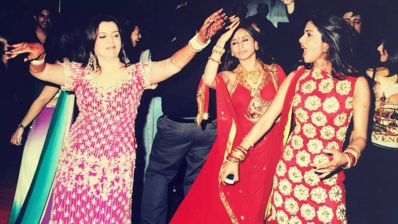 Priyanka and Rani at Farah's wedding