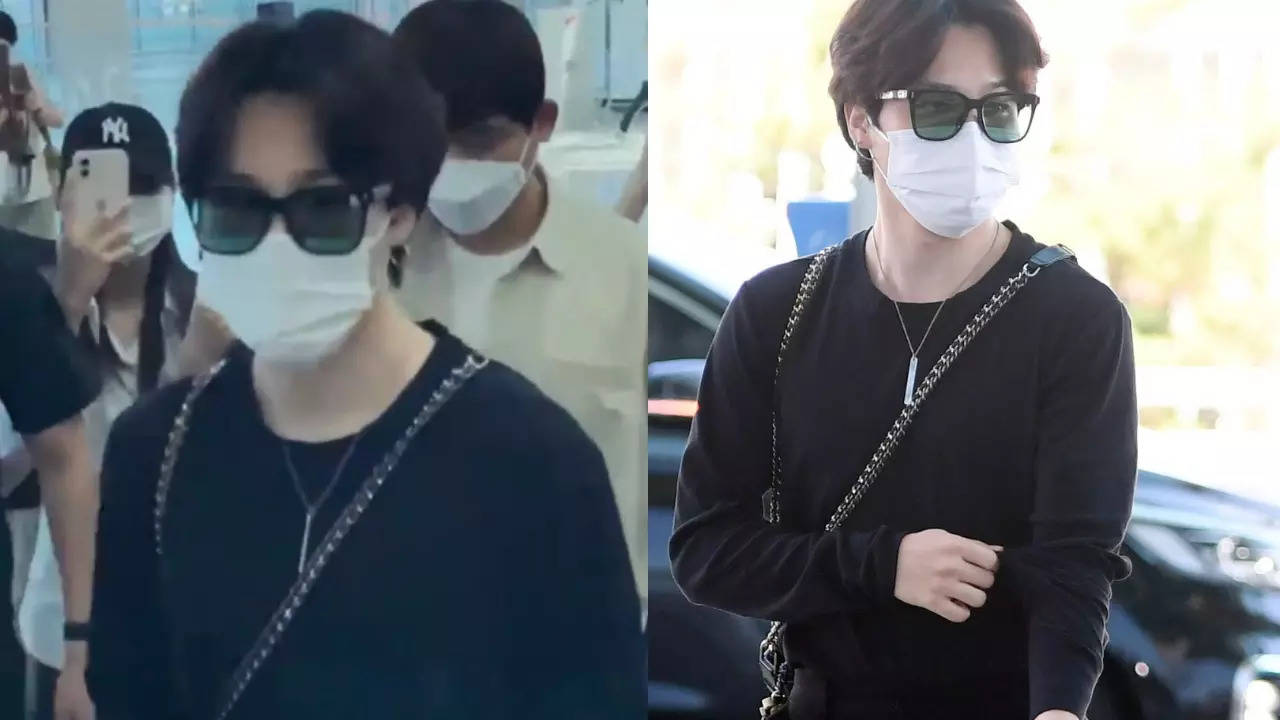 Jimin.Style on X: #JIMIN wears @LouisVuitton's iconic Petite Malle handbag  as a crossbody bag in his first airport appearance in over a year. #방탄소년단지민  #방탄소년단 #지민 #ジミン  