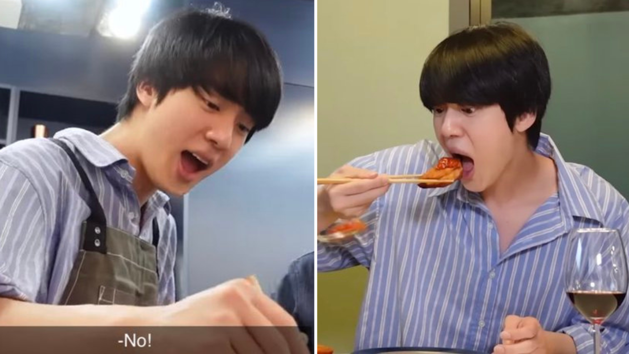 Jin burns his special 'BTS shrimp toast'; slyly turns it into a ...