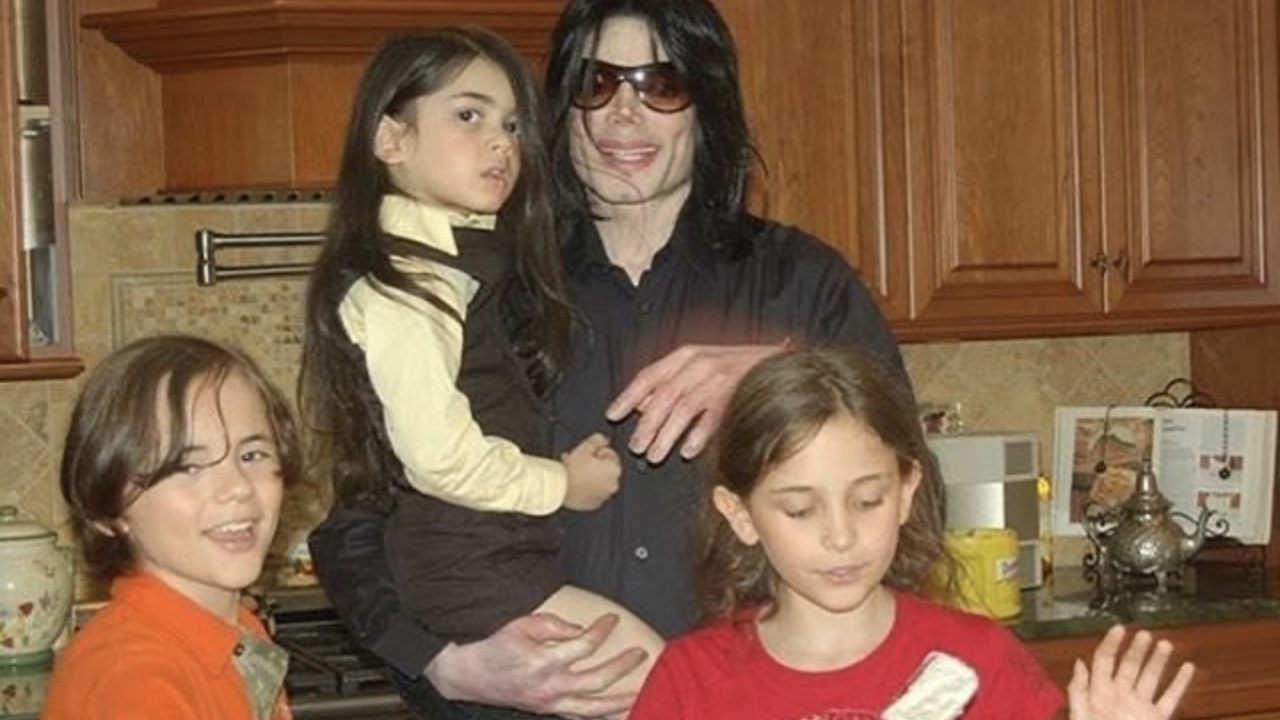 Michael Jackson with his children