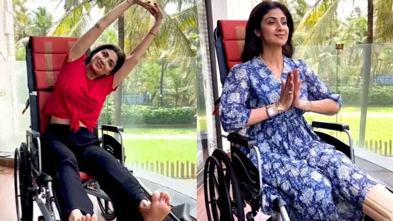 Can't work out due to injury? Here are Shilpa Shetty's easy yoga poses and upper-body exercises to try at home