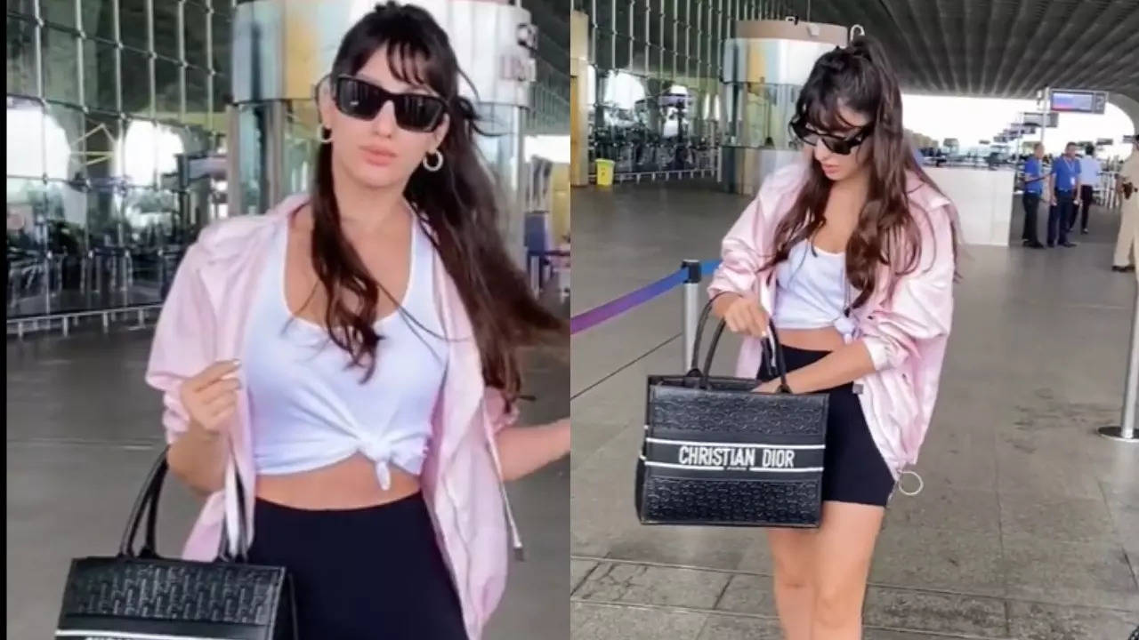 Nora Fatehi Amps Up Her Airport Look With All-Black Attire, Her Rs