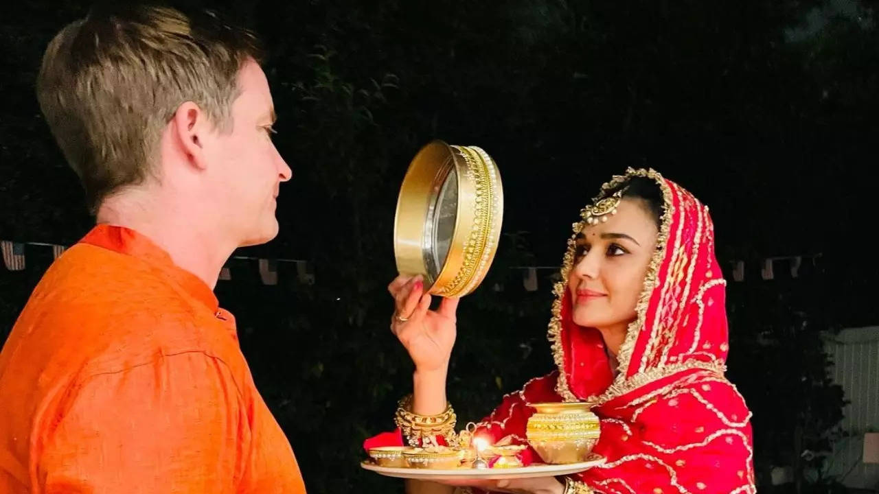 Preity Zinta celebrates 'first Karva Chauth as mommy' in Los Angeles, says will save Phulkari for daughter Gia