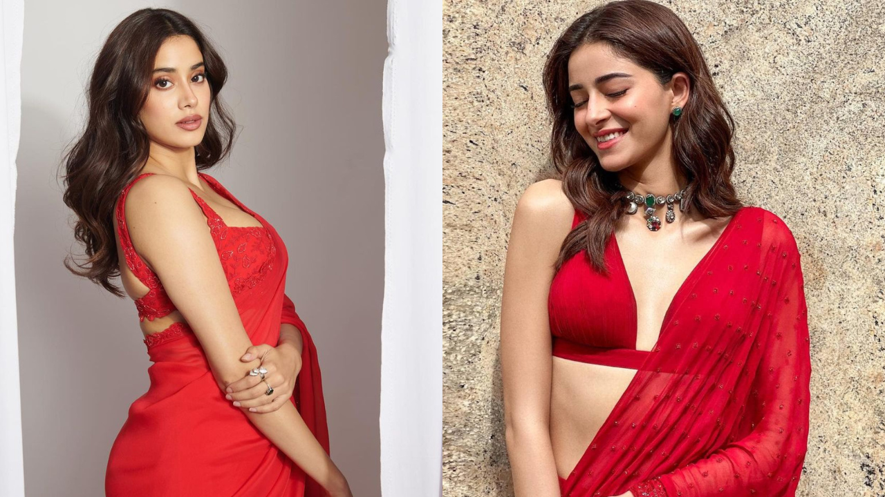 Janhvi Kapoor Mesmerises In A Red Saree For Mili Trailer Launch