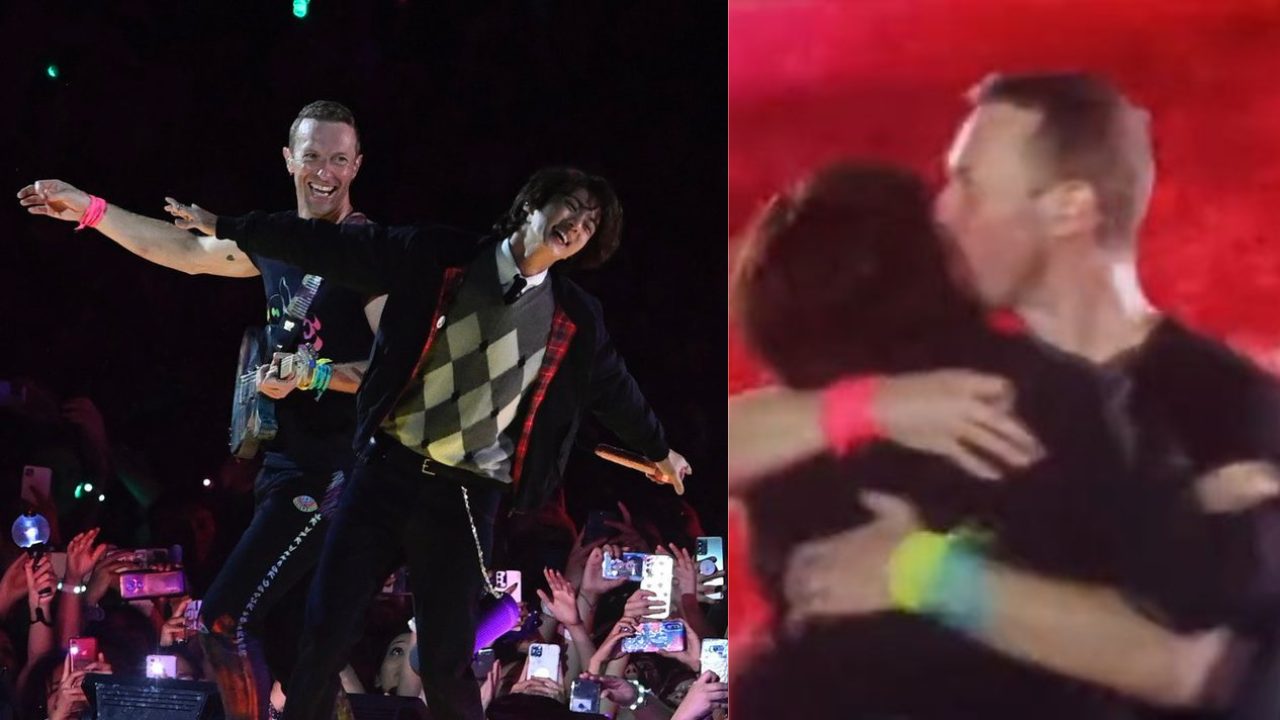 Chris Martin and Jin's adorable moment on stage