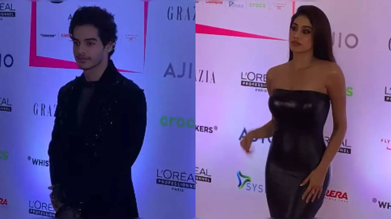 Janhvi Kapoor and Ishaan Khatter at Grazia Young Fashion Awards 2022