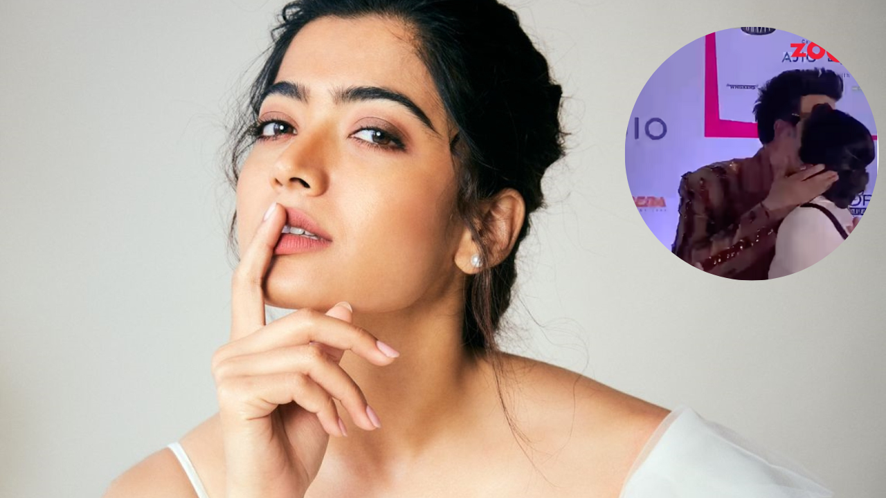 Grazia Young Fashion Awards 2022 Karan Johar sweetly plants a kiss on Rashmika Mandanna's cheek, her reaction is unmissable