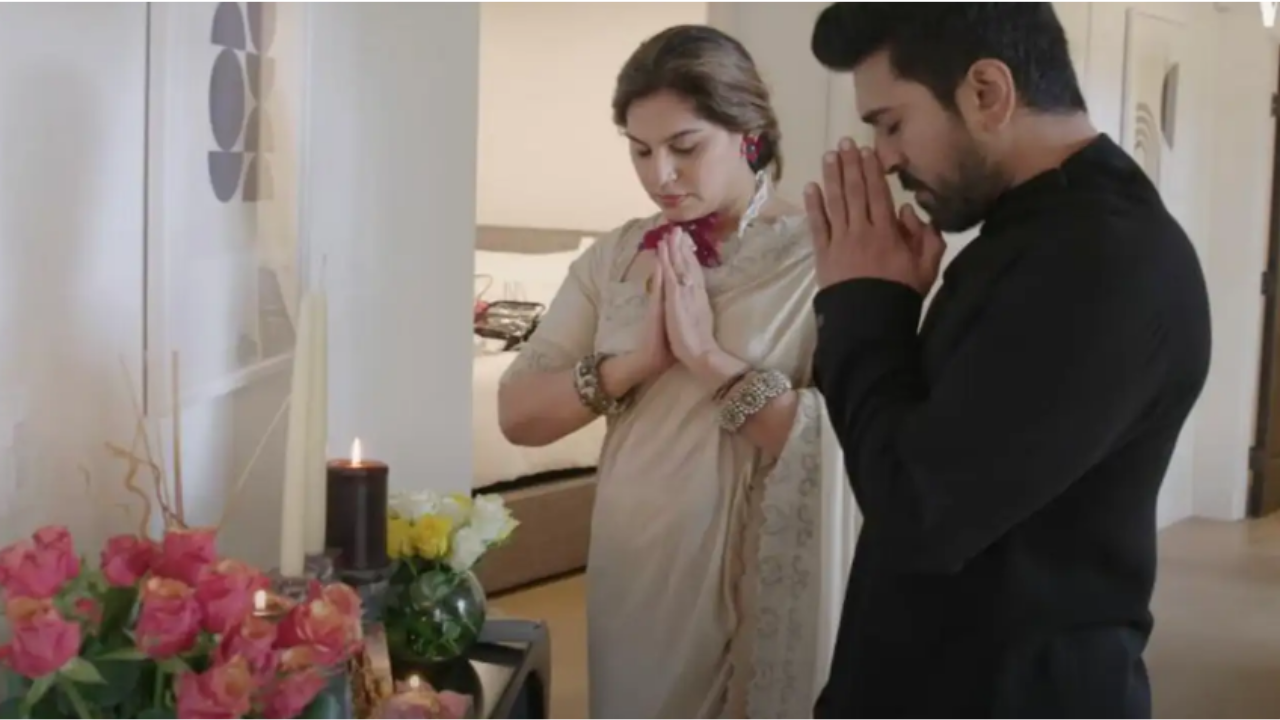 Ram Charan, Upasana Kamineni deeply rooted in principles, followed religious ritual before Oscars 2023. WATCH