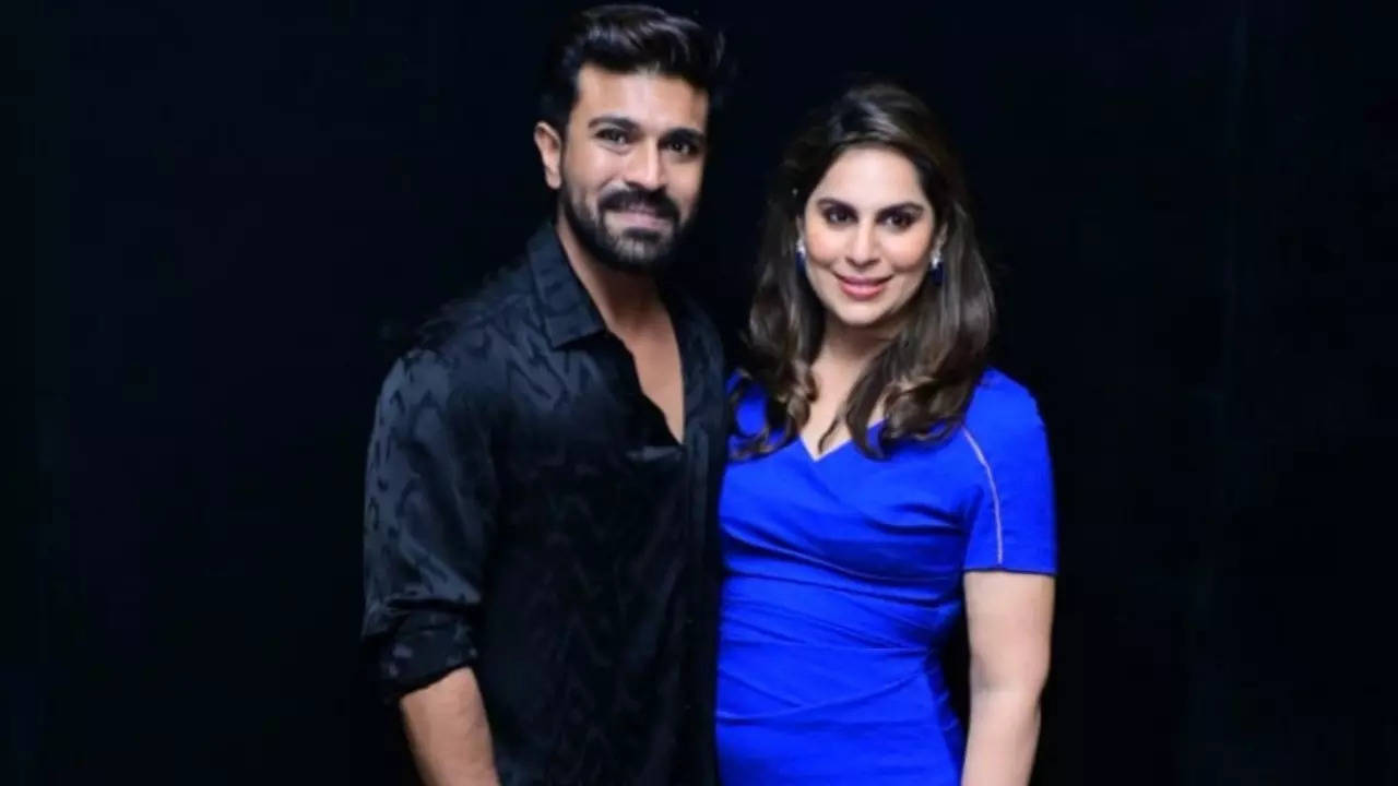 Ram Charan birthday bash: Upasana Konidela flaunts baby bump as she poses with husband