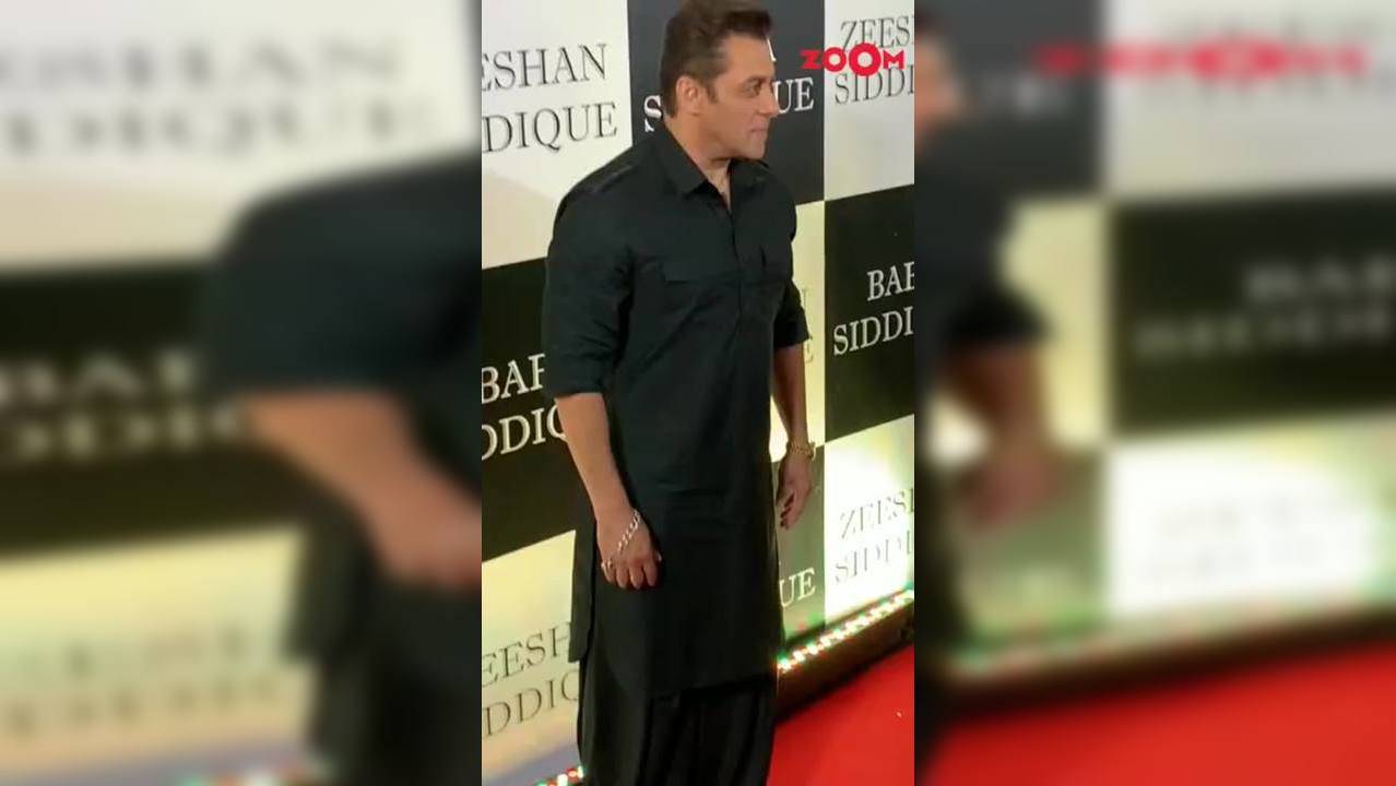 Salman Khan Arrives In STYLE In A Black Pathani At Baba Siddiqui Iftar ...