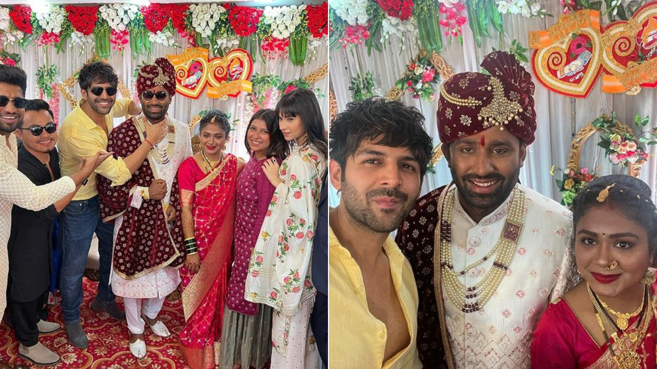 Kartik Aaryan Attends His Bodyguards Wedding Shares Sweet Photos With Couple See Pic 5990